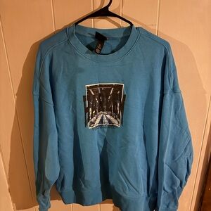Blue Graphic Men's Sweater